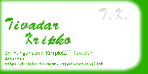 tivadar kripko business card